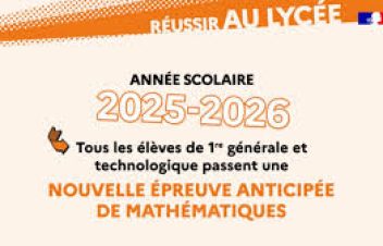 Une épreuve de mathématiques en Première aux baccalauréats GT, à partir de 2026